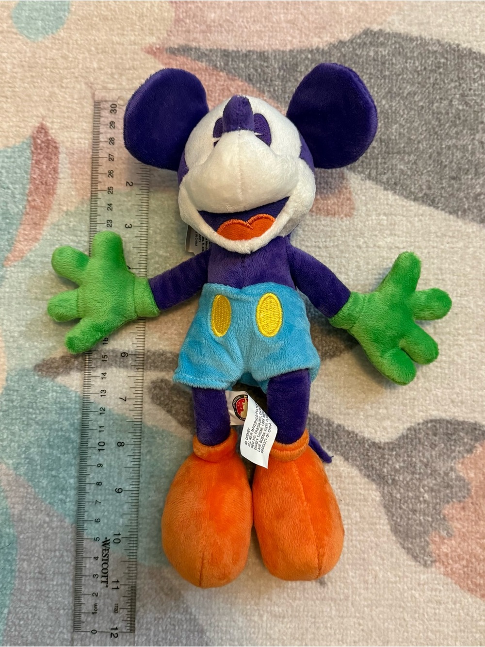 Vintage Disney Parks Purple & Orange Color-block Mickey Mouse Plush - Picture 4 of 6
